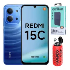 XIAOMI - Redmi 15C 4G 256GB 4+4GB Azul + Powerbank 10000mAh + Parlante Bluetooth + Audifonos