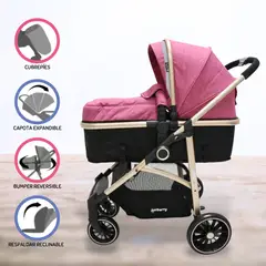 EBABY - Coche Deportivo Moisés para Bebé «CARRI DELUXE» Pink