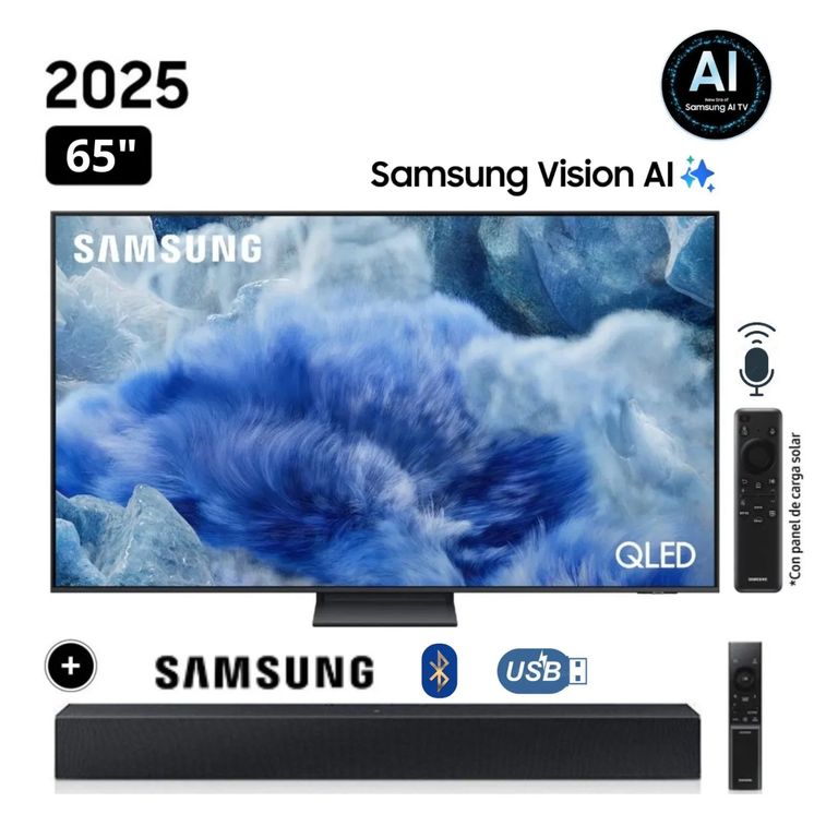 Televisor 65 QLED Q8F Vision Ai Smart Tv 2025 + Sound Bar C400