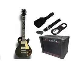 GENERICO - Pack de Guitarra Eléctrica Les Paul String Negro