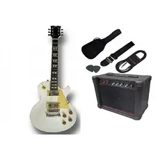 GENERICO - Pack de Guitarra Eléctrica Les Paul String Blanco