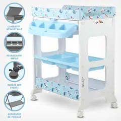 EBABY - Bañera Cambiador 3 pisos "NATIEL NEW" BLUE