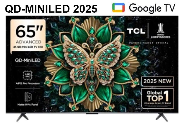 Televisor 65 QD MINI LED 4K UHD Año 2025 Google TV 65C6K