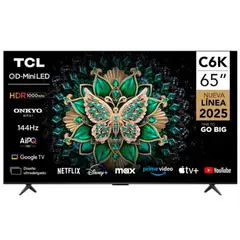 TCL - Televisor 65" 4K QD Mini LED Google TV 65C6K- 2025