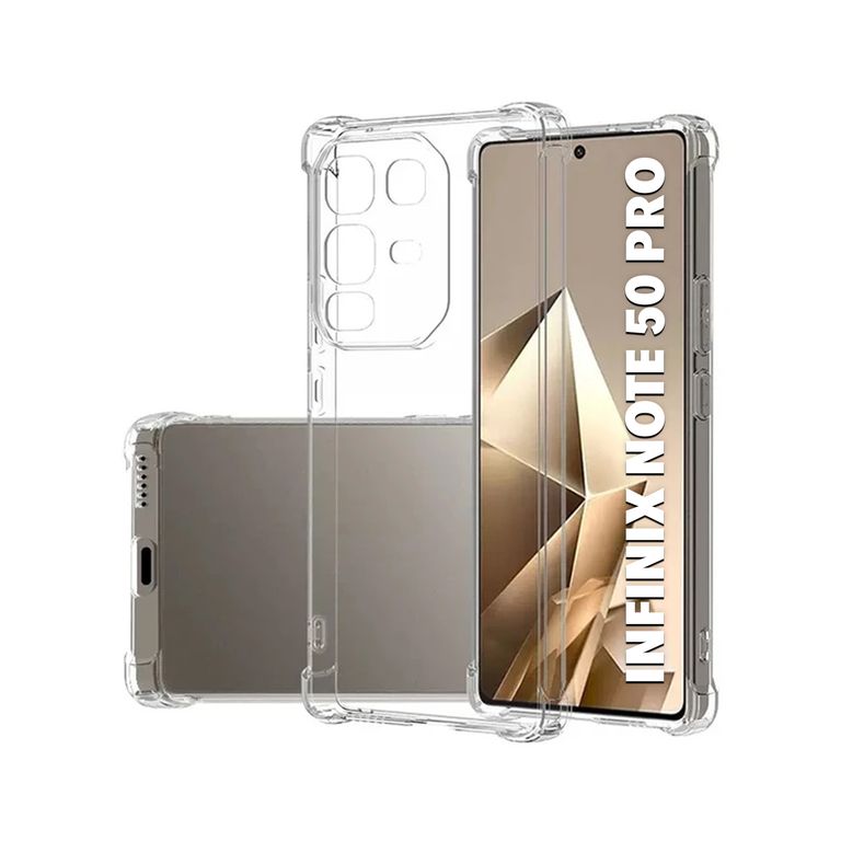 Case Funda Protector INFINIX NOTE 50 PRO - TRANSPARENTE ANTI IMPACTO