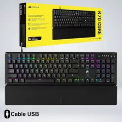 CORSAIR - TECLADO GAME K70 CORE RGB SWITCH MLX RED LINEAL MANDO MULTIFUNCION
