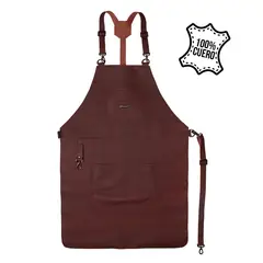 GRILLCORP - Mandil de Cuero Premium Sangria Mr Apron
