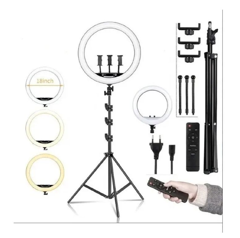 Aro De Luz Led 45 Cm Con Tripode Y Adaptador De Celular