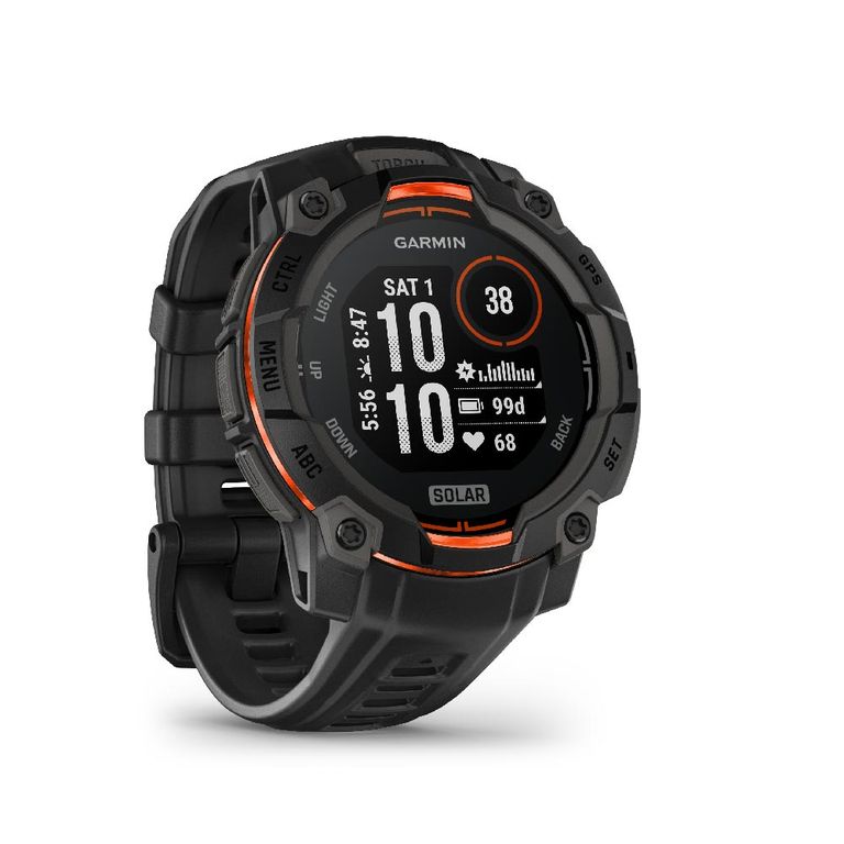 Smartwatch Instinct 3 Solar 45Mm Negro Rojo Running Deporte GPS Fitness