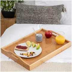 INSPIRA MARKET - Fuente Bandeja de Alimentos Bambú Elegante