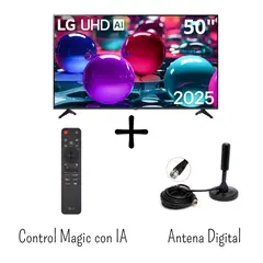 LG - Televisor 50 Pulgadas Con IA UHD 4K WebOS 50UA7300PSB + Control Magic + Antena Digital (2025)