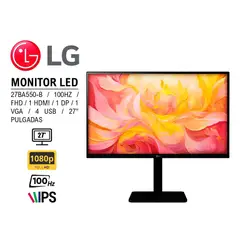 LG - MONITOR LED 27 IPS 27BA550-B 100HZ FHD 1HDMI 1DP 1VGA 4USB