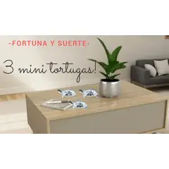 GENERICO - 3 MINI TORTUGAS CRISTAL OFICINA DECORACIÓN ESCRITORIO ESTATUA FIGURA ADORNOS SALA