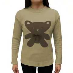 GENERICO - Chompa Mujer Osito 359G-25 Hilo Tacto Color Beige