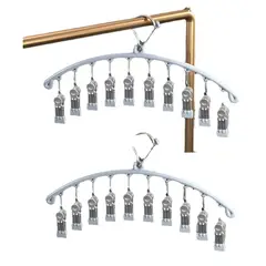 GENERICO - PACK X2 COLGADOR DE ROPA SECADOR COLGANTE DE 10 CLIPS BLANCO