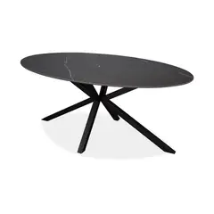 TUGO - Mesa De Comedor Alexa Ceramica Metal Negro