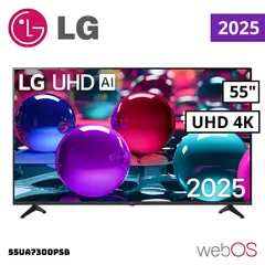 LG - TELEVISOR 55 SMART TV THINQ AI WEBOS HUB 4K UHD LED 2025 - 55UA7300PSB