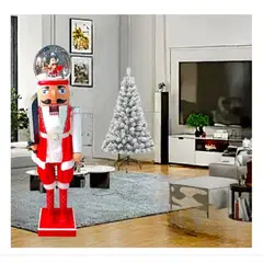 GENERICO - Cascanuez Musical Con Movimiento y Esfera Navideño Rojo