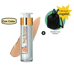 FREZYDERM - Velvet Sunscreen Color Face Spf50 50Ml + Mochila Cuero Sintético Estilo Coreana