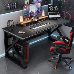 GENERICO - Escritorio Gamer Negro Diseño Ergonómico Oficina