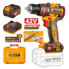 INGCO TOOLS - Taladro Percutor 42v 69nm + Batería y Cargador Ingco