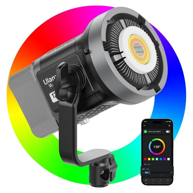 Luz de Video LED RGB VL-120W Potente y Regulable