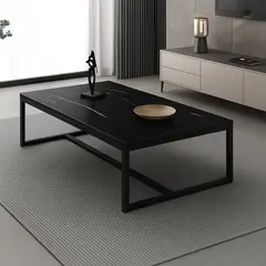 GENERICO - Mesa de Centro Negra Estilo Moderno y Minimalista