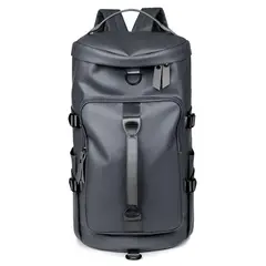 GENERICO - Mochila de Cuero PU Impermeable Duffle Gran Capacidad y Estilo Moderno