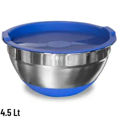 ICHIMATSU - Bowl Acero Base Silicona Con Tapa Azul 24Cm-