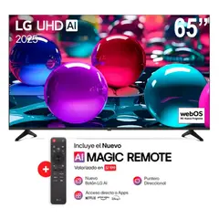 LG - TELEVISOR 65" UHD 4K SMART TV THINQ AI 65UA7300PSB 2025 + Control Magic Thinq IA