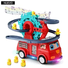 GENERICO - Juguete Carro Bombero Pista De Patitos con Luces y Sonido