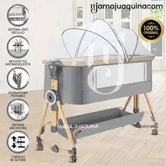 BABY - Cuna Colecho Mecedora Plegable 2 en 1 «LAYNE» de Lujo Gray