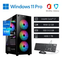 INTEL - Computadora PC Core i7 4,00 GHz 32GB RAM 512GB SSD + 1TB HDD