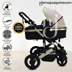 EBABY - Coche Cuna Moisés de Lujo «PRADO GOLD» Beige