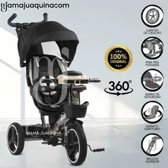 EBABY - Triciclo Guiador Reclinable «VENICE» Edición Limitada Black