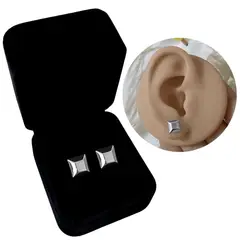 GENERICO - Aretes Trapecio Regalo Mamá Novia Niña Joya Plata 950