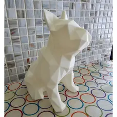 GENERICO - ADORNO EXCLUSIVO BULLDOG FRANCES BLANCO 23cm x 14cm x 21cm