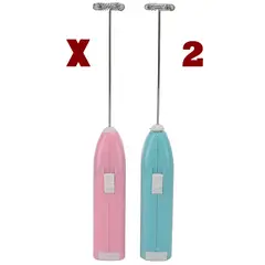 GENERICO - MINI BATIDOR ELECTRICO MANUAL ESPUMERA INALAMBRICO PORTATIL X2