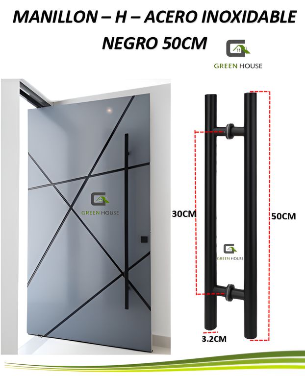 MANIJA - MANILLON ACERO INOXIDABLE MOD-H- 50CM NEGRO