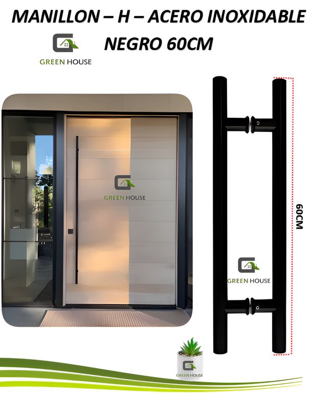 MANILLON ACERO INOXIDABLE MOD H - NEGRO 60cm