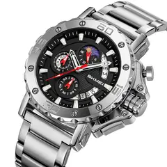 SKMEI - Reloj 9344 MOON PHASE Cronómetro Correa Acero