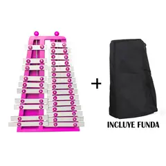 VENTURI - Xilófono Cromático de 25 Notas marca - COLOR ROSADO, Instrumento Escolar de 2 Filas