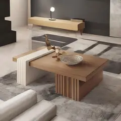 STIL NOVO - MESA DE CENTRO STEAR NOGAL CLARO