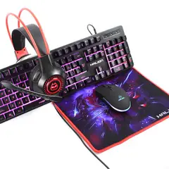 HALION - Kit Gamer Hal Arrow 4 En 1:teclado + Audifono + Mouse + Pad