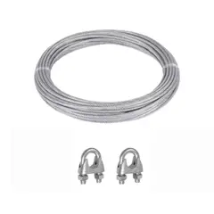 GENERICO - Cable De Acero Plastificado Para Tendedero De 2 A 3mm X 17m