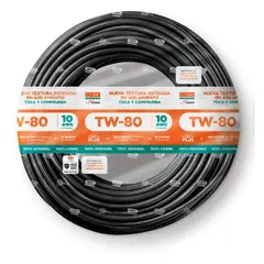 INDECO - Cable THW-90 Plus 10 AWG 450/750V Negro 100 Metros