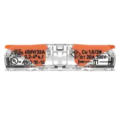 WAGO - Conector empalme en línea 2 polos C/palanca (0,2 - 4mm2). Transp. - Una caja (60 Unid.)