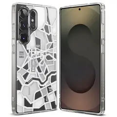 RINGKE - Case Fusion Design White Seoul Map - Galaxy S25 Ultra