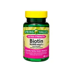 SPRING VALLEY - Suplemento Biotina Premium 10000Mcg 60 Caps