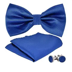 KAST PE - Set Houston Corbata Michi Pañuelo y Gemelos Azulino